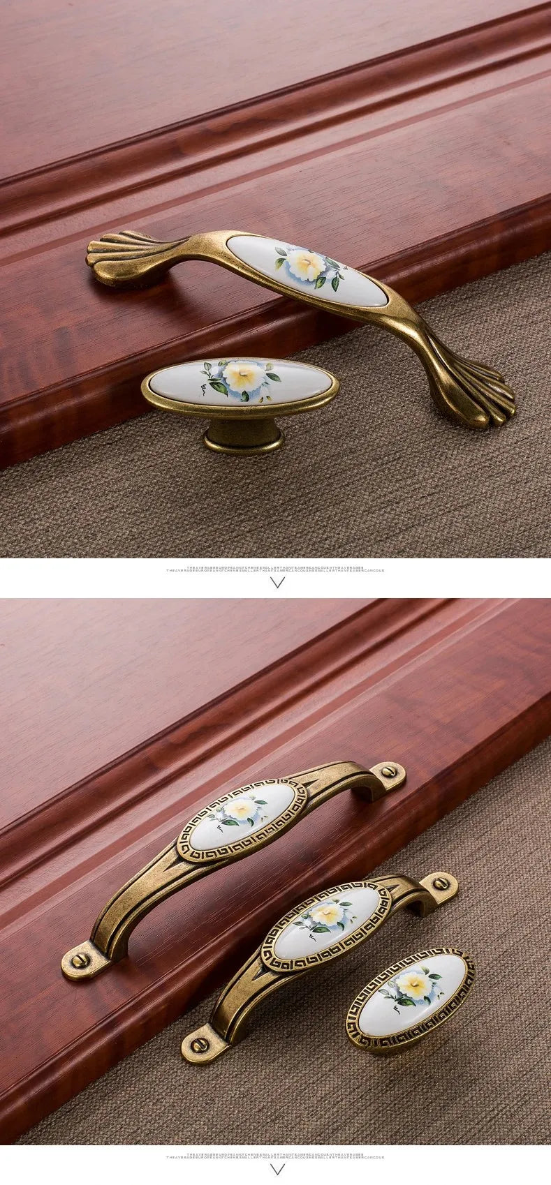 Keramik Schrankgriff – Vintage Design – 96mm