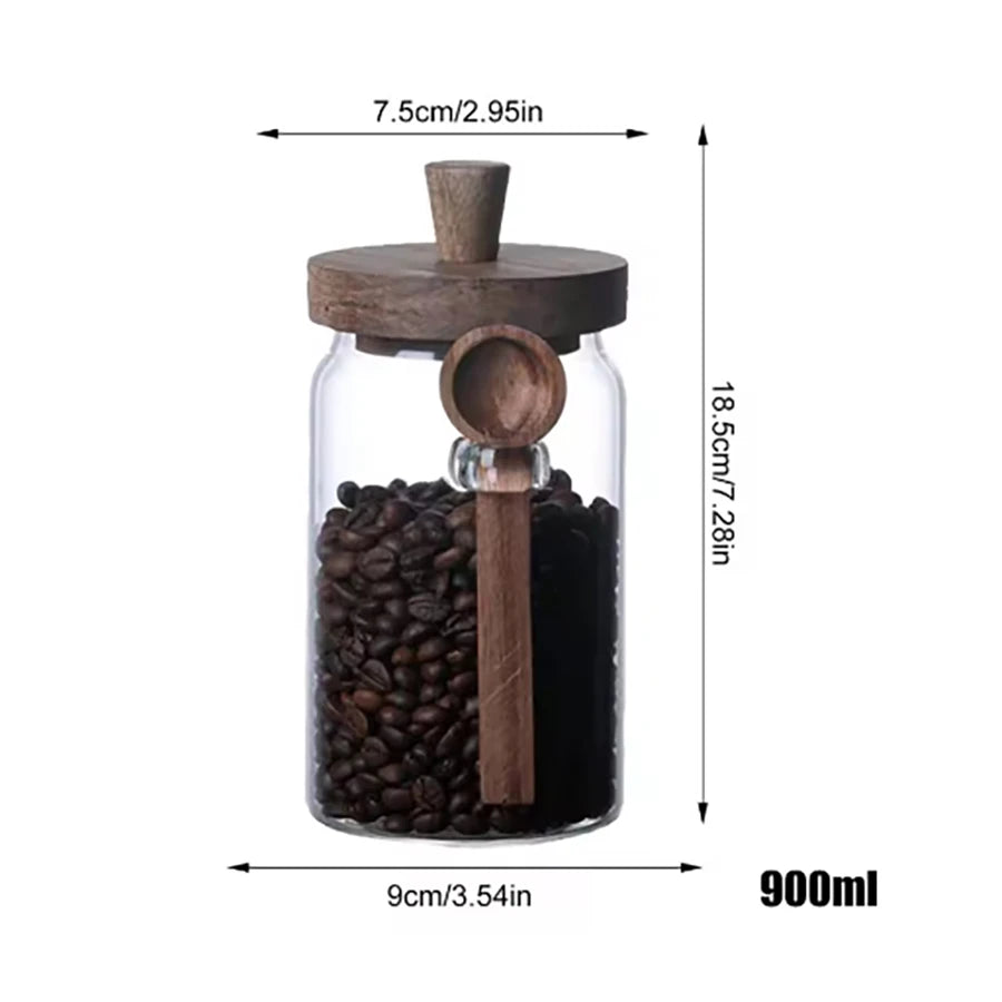 Glas Aufbewahrungsbehälter – Holzdeckel – 400ml bis 900ml