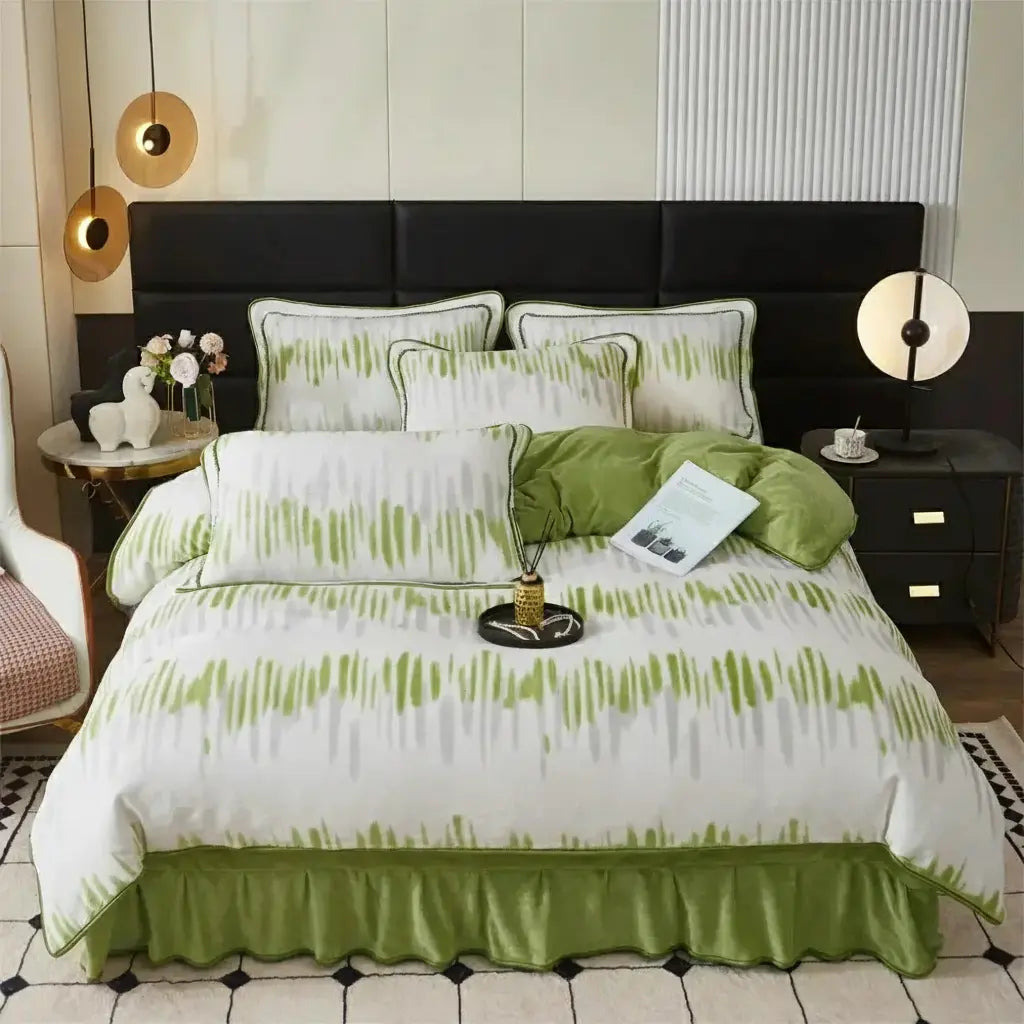 Luxus Fleece Bettwäsche in Champagner Grau, Queen-Grösse, für schlafzimmer