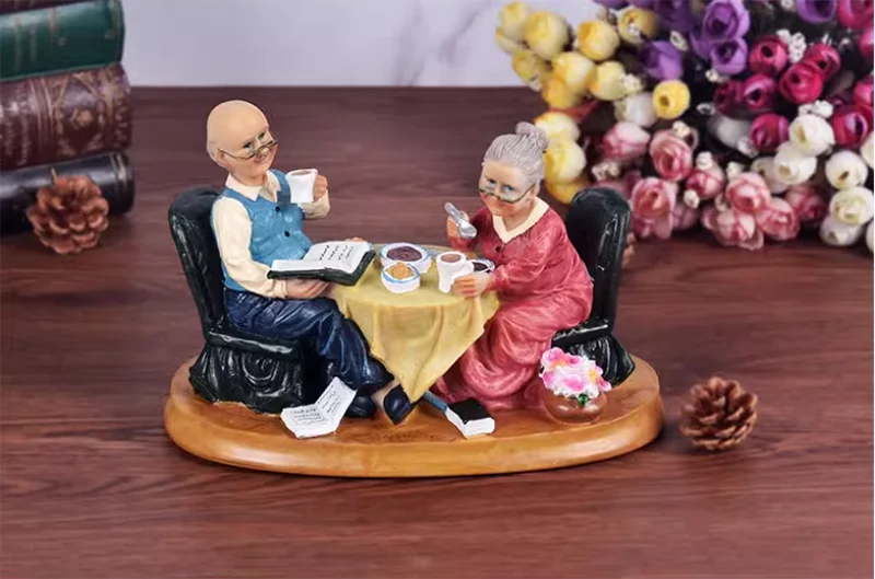 Moderne Resin-Statue – Grosseltern Edition