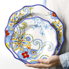 Handbemalter Keramikteller – Blumendesign – Tafel