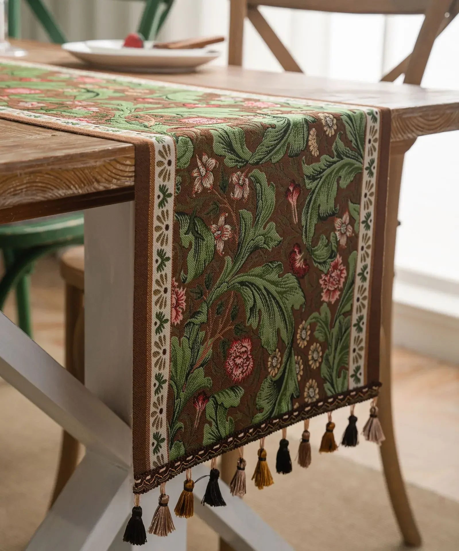 Pflanzen-Tischläufer – Jacquard Design – Verschiedene Grössen