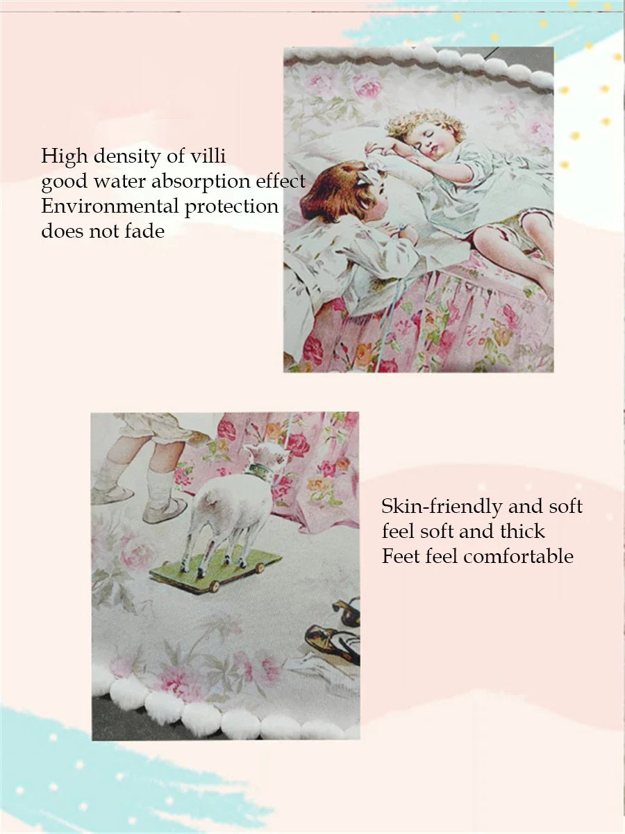 Kinderzimmer Teppich – Süsses Oval Design 840x600mm