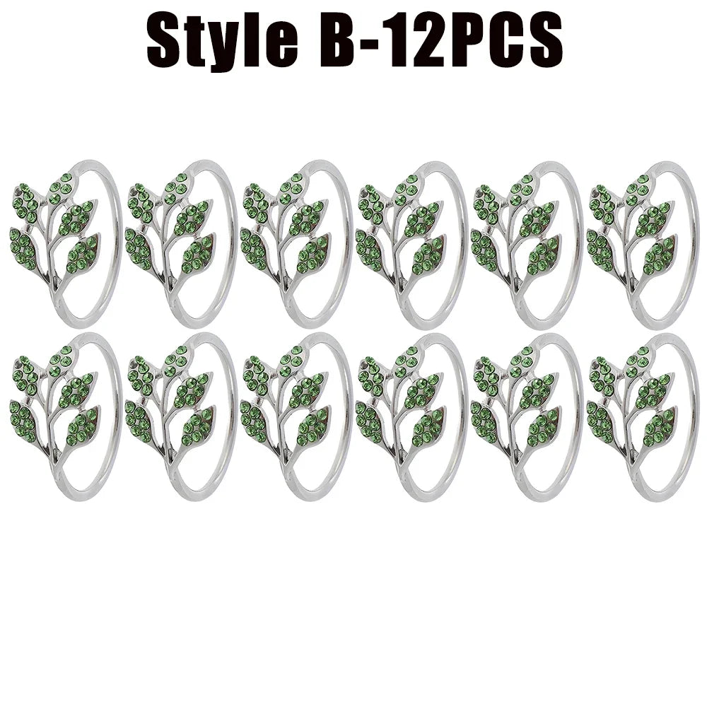 Serviettenringe – Elegantes Blatt-Design – Metallset