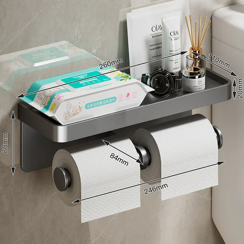 WC-Rollenhalter – Schwarz Gold – Wandmontage