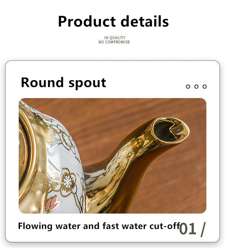 Luxuriöse Teekanne - Elegantes Keramikdesign - 900ml Kapazität