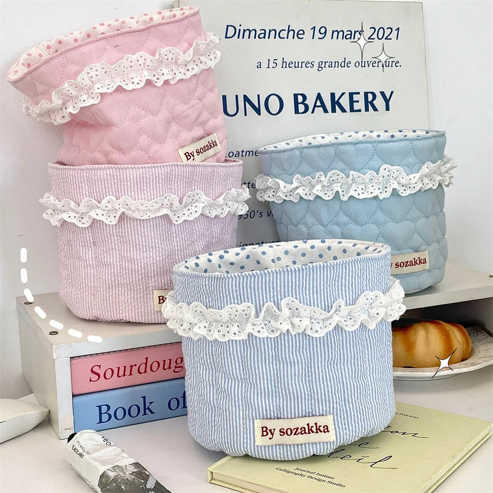 Koreanischer gesteppter Aufbewahrungskorb – Polyester Multifunktion