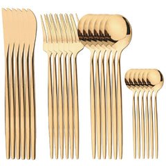 Gold Besteckset – Edelstahl – 24-teilig