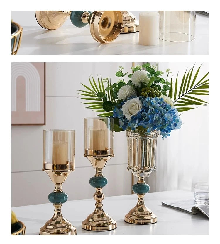 Kerzenhalter – Modernes Metall Glas – Wohn-Deko