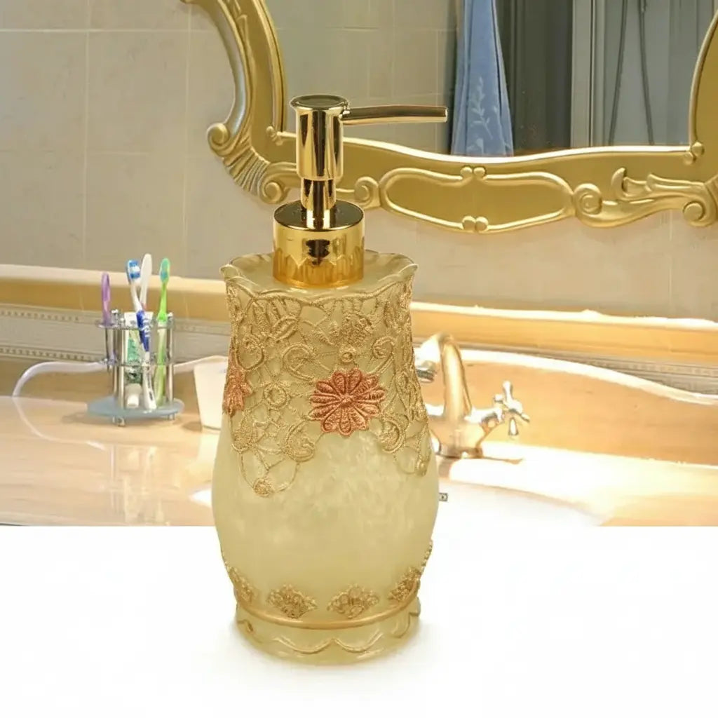 Floraler Seifenspender – Harz Vintage Badezimmer-Essential