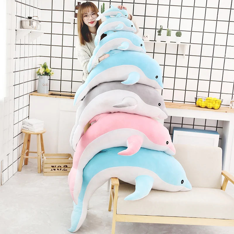 Delfin Plüschkissen – Weiches Plüsch & Baumwolle, 30-140cm