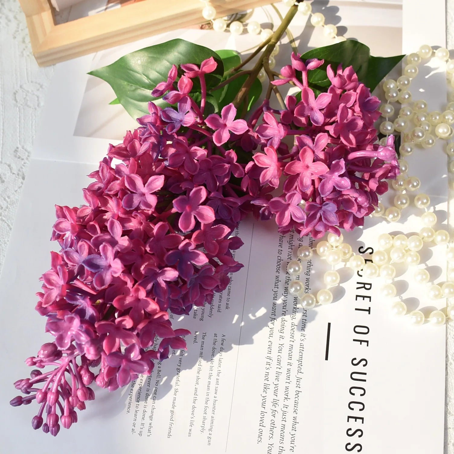Künstliche Fliederblume – PU Silikon – 70CM Zweig
