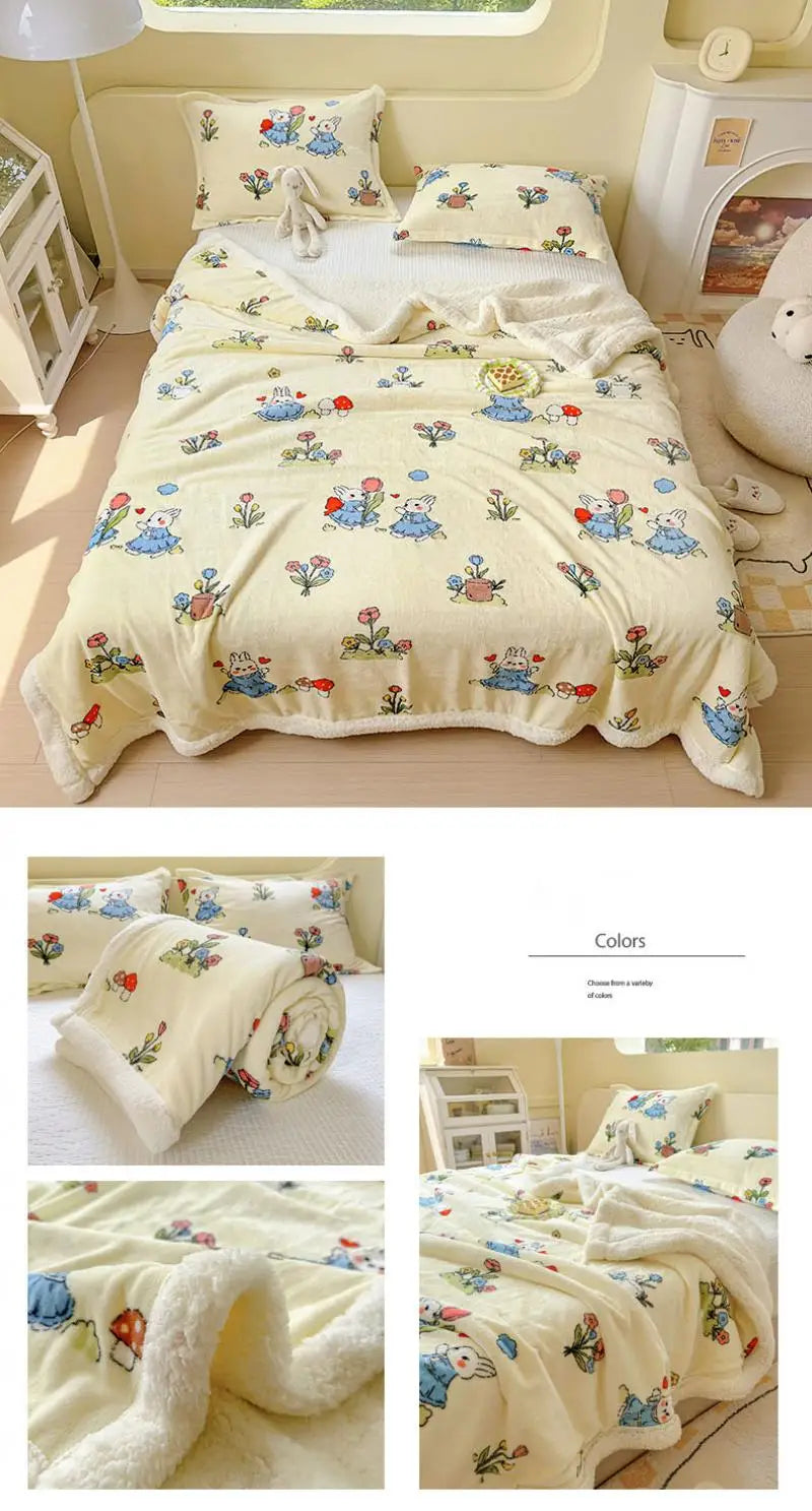 Winterdecke mit Cartoon-Design - Coral Fleece - 150x200cm