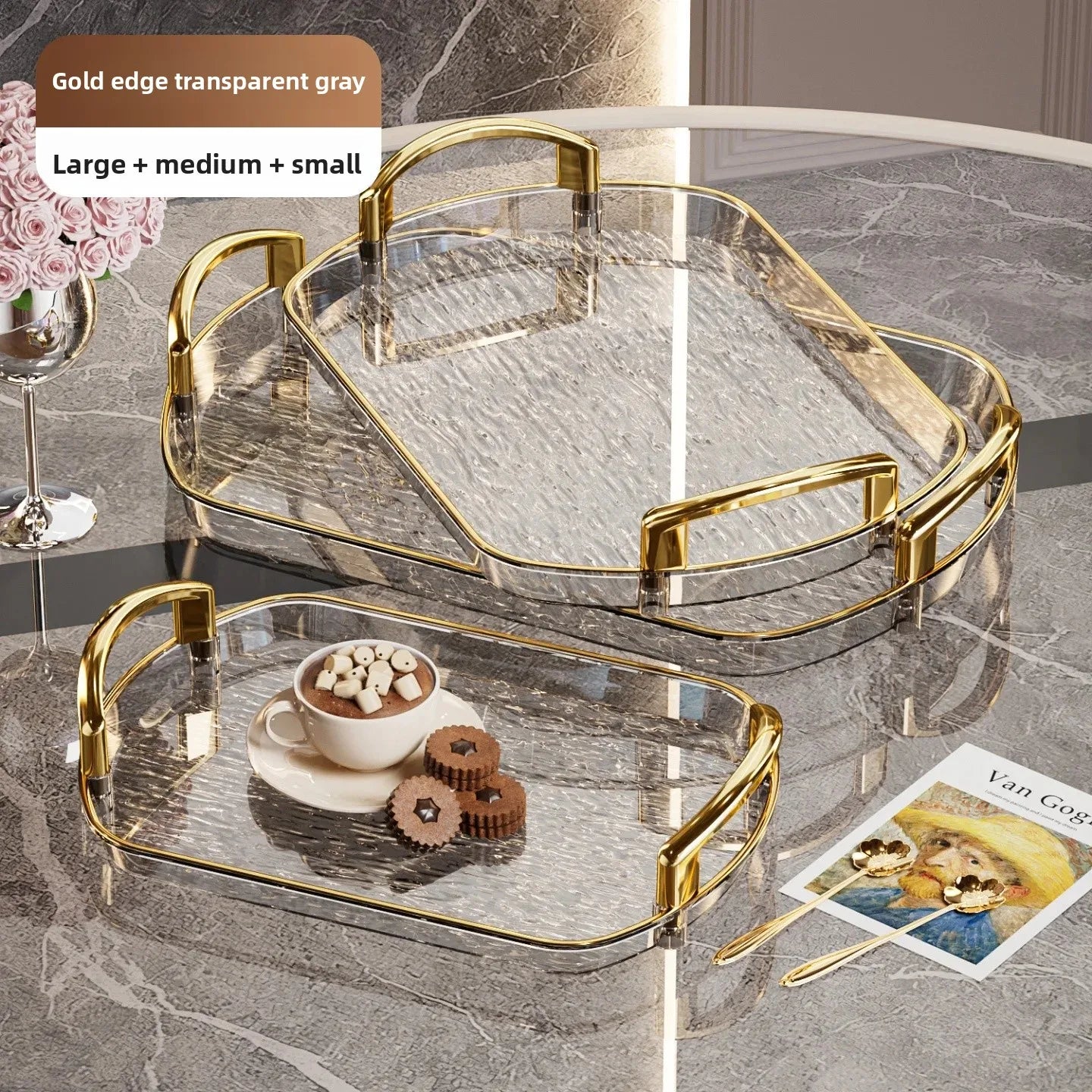 Transparente PET Ablage – Gletschermuster – Vielseitig