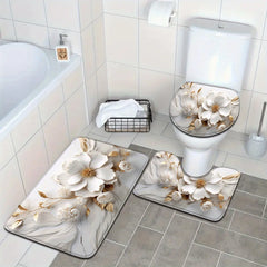 Badezimmermatte – Modernes Suede Blumenmuster