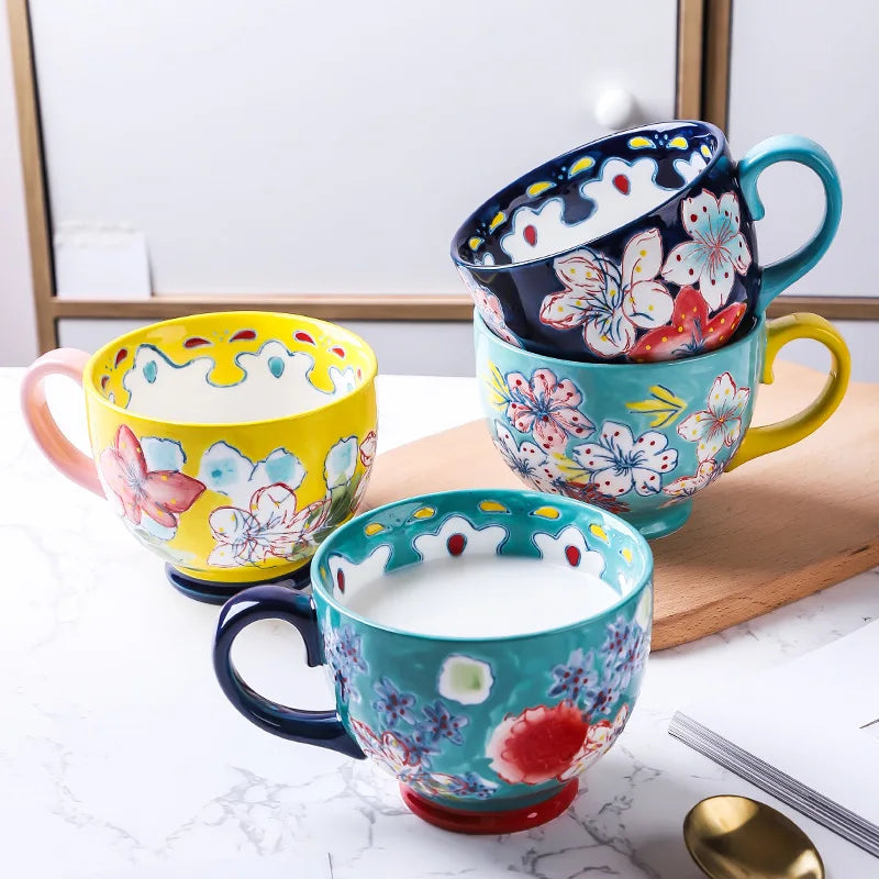 Keramik Kaffeetasse – Handbemalt, Chinesischer Stil