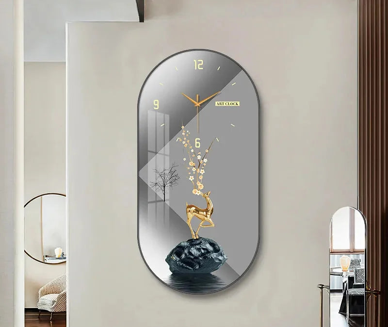 Luxus-Wanduhr – Kristallporzellan – 40x80 cm