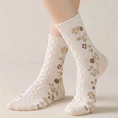 Retro-Stil Socken – Dicke Strick- – 5er Set