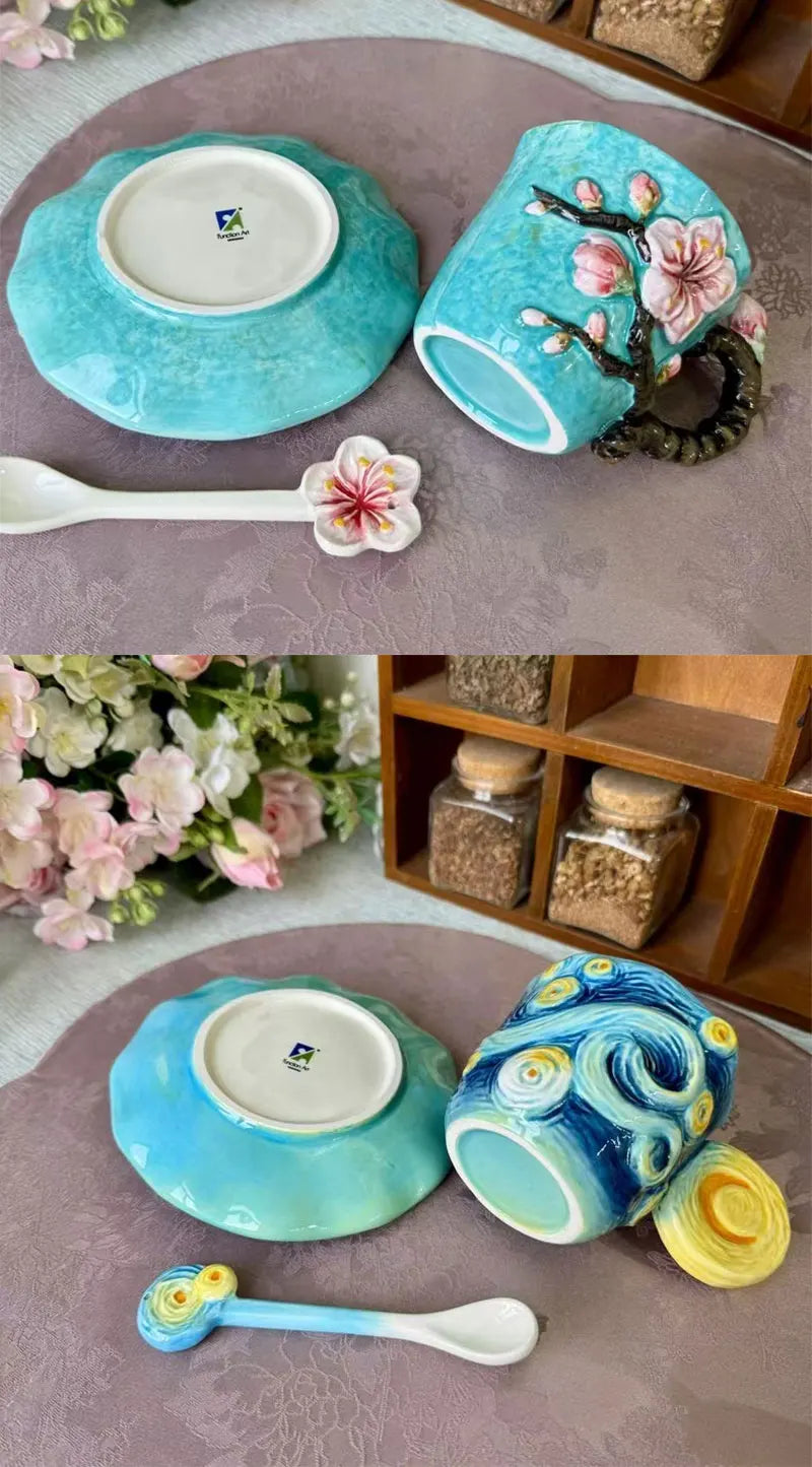 Porzellantasse – Unterglasur Sonnenblume – Umweltfreundlich