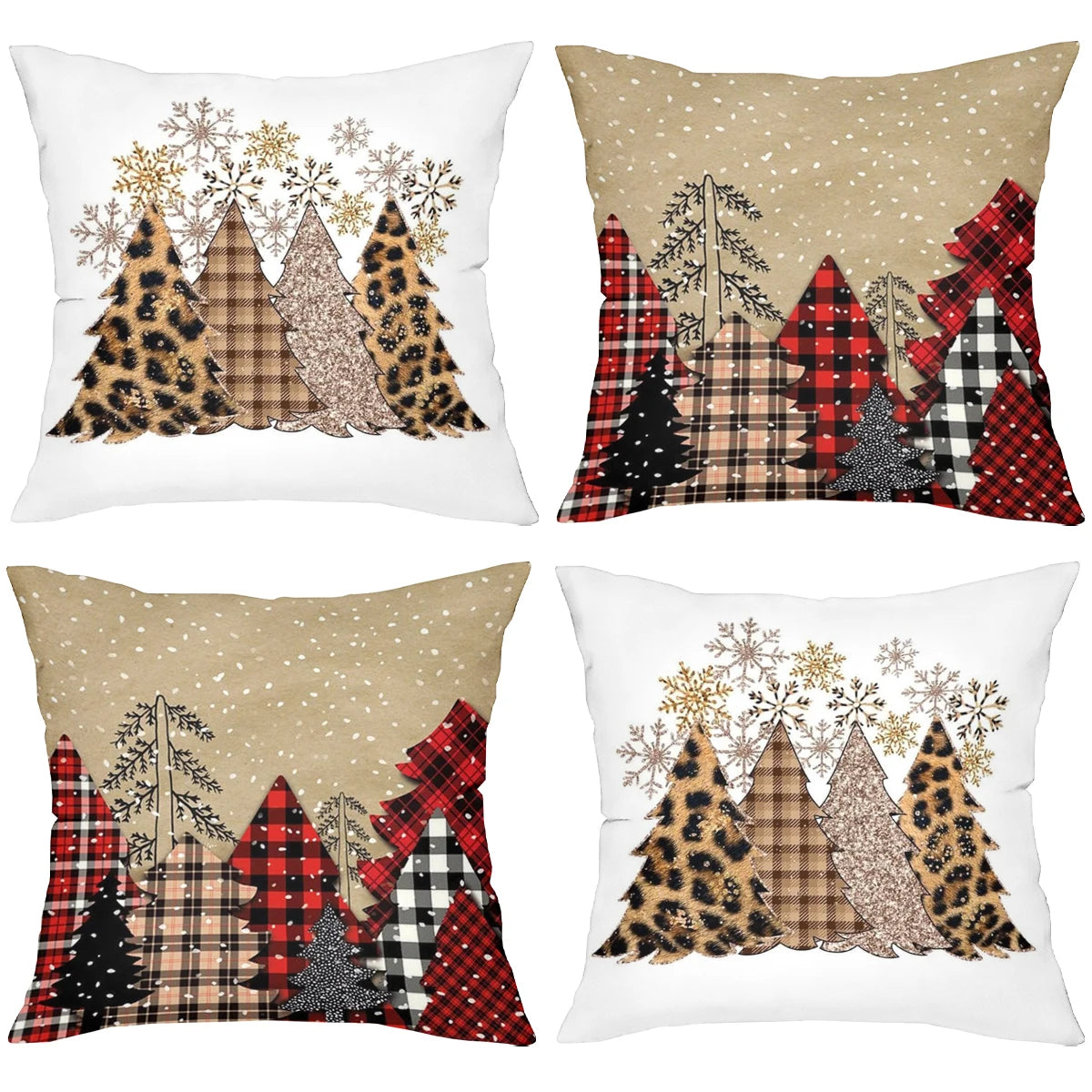 Christbaum Kissen - Print Design - Bett, 45x45cm