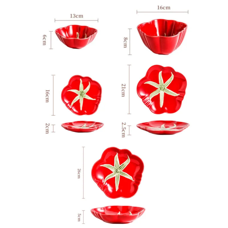 Cartoon Keramik Teller – Rundes Design & Gemüse Flair