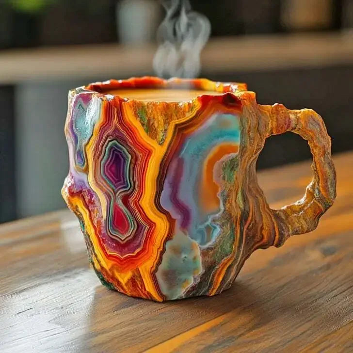 Mineral Crystal Kaffeetasse – Modernes Harzdesign 400ml