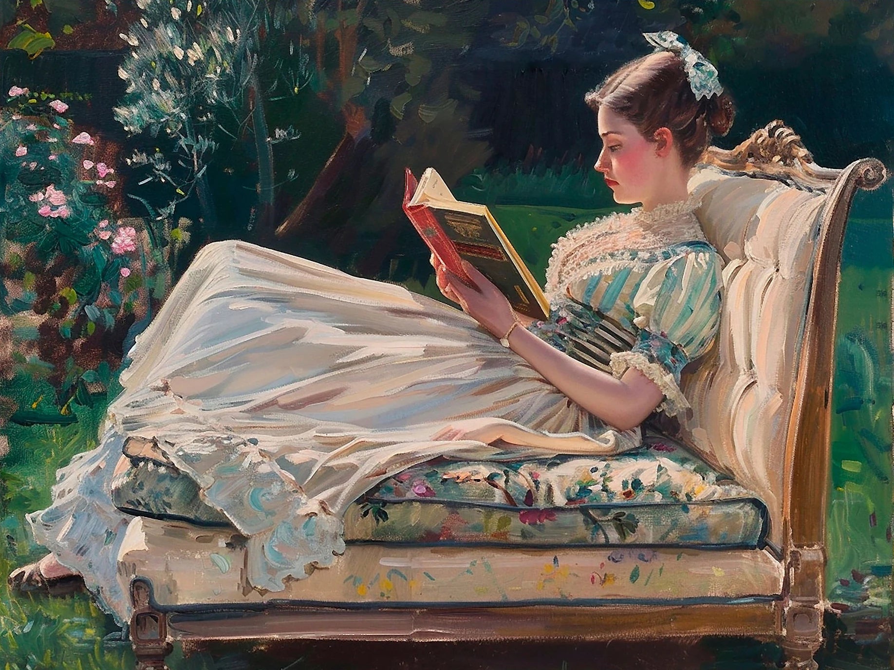 Viktorianisches Leinwand-Porträt – Vintage Stil, 50x70cm