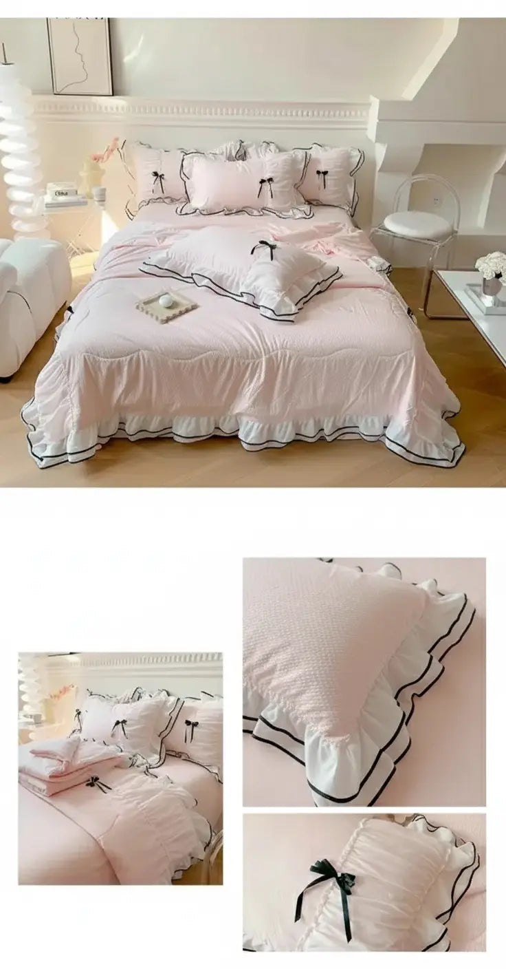 Sommersteppset – Spitze & Schleifendesign – 200x230cm