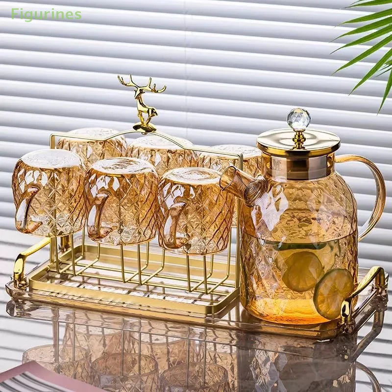Glas Teekessel – Bambusdeckel & Filter – 1.0L