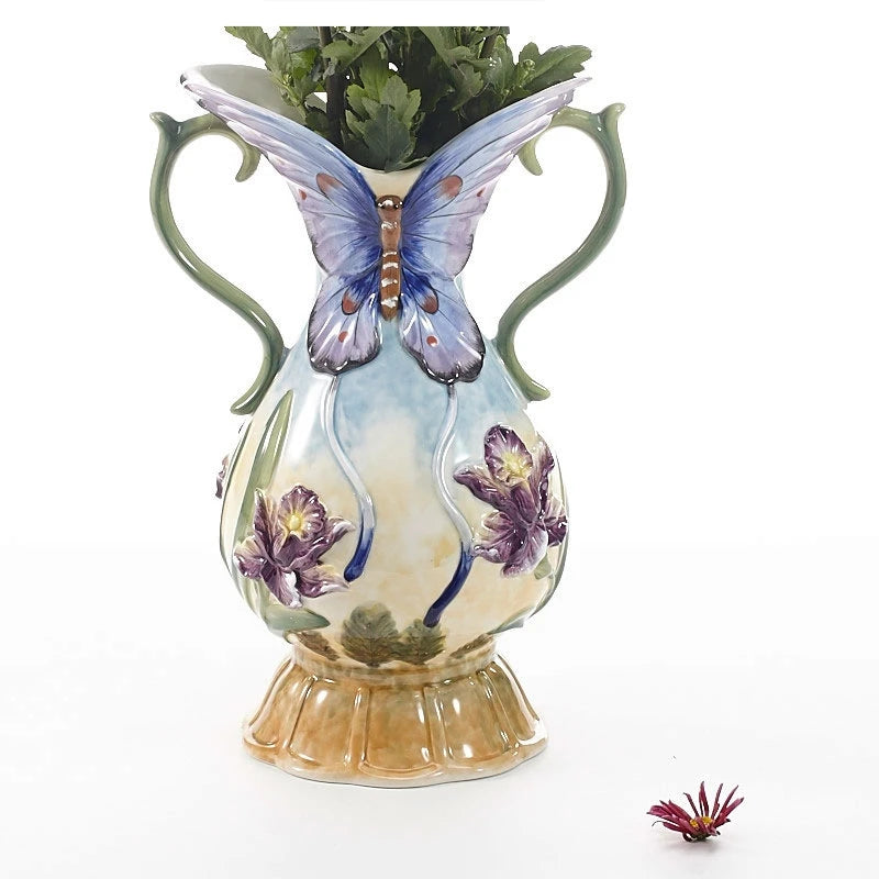Orchideen Keramikvase – Pastoral Stil 22.8X16X33CM