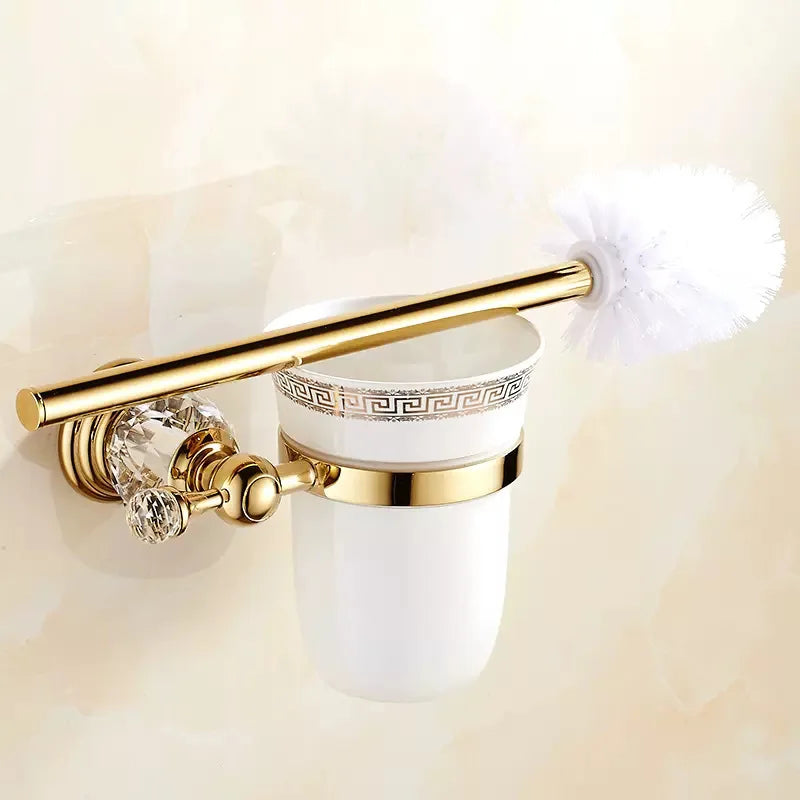 Edelstahl WC-Bürste – Gold Kristall Design – Bad Set