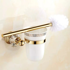 Edelstahl WC-Bürste – Gold Kristall Design – Bad Set