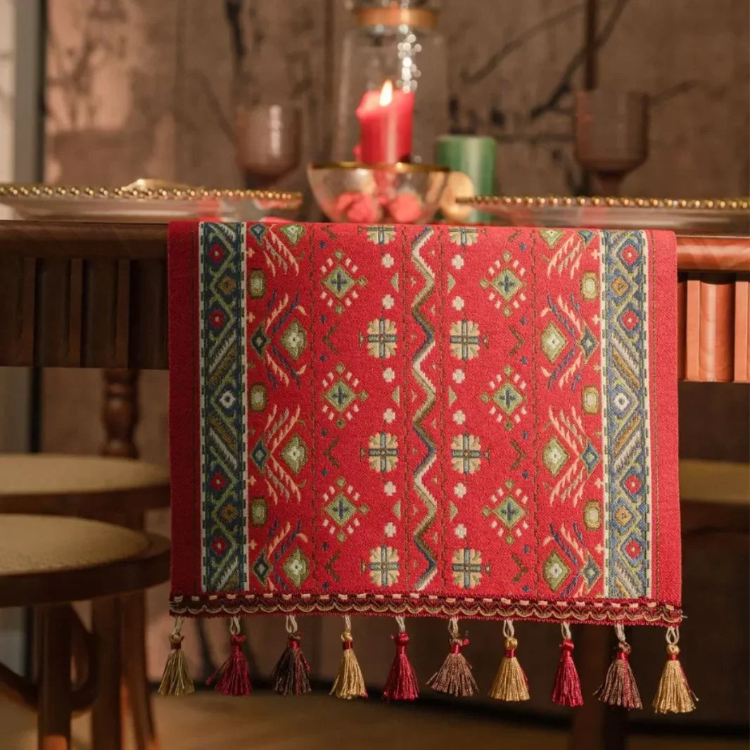 Pflanzen-Tischläufer – Jacquard Design – Verschiedene Grössen