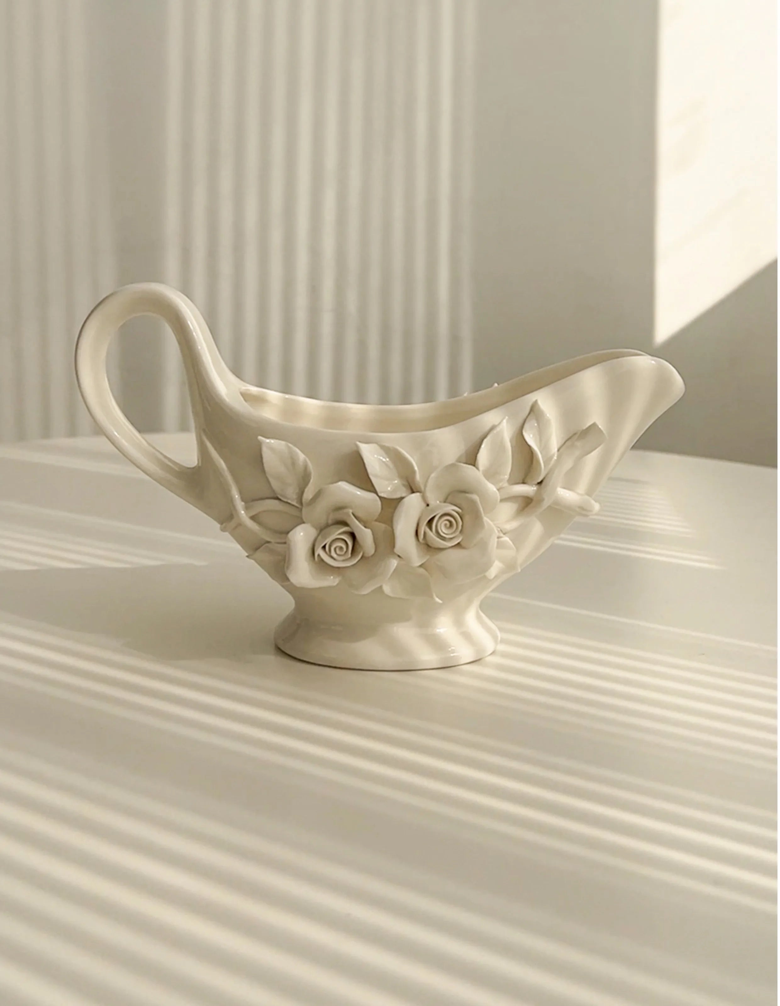 Vintage Keramik Kaffeeset – Handgepresstes Porzellan