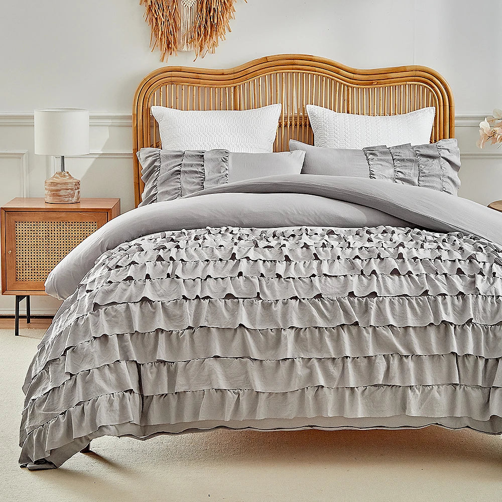 Bettwäsche-Set – Prinzessinnenstil Rüschen – Twin bis King