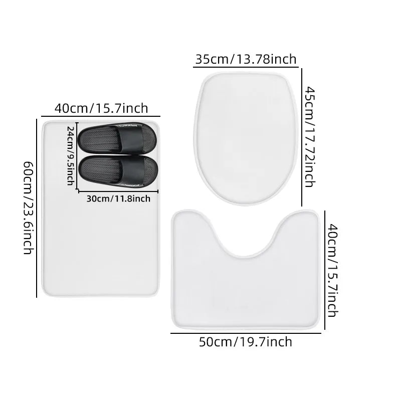 Rutschfeste Badematte – Modernes Flanell-Design – Badezimmer-Set