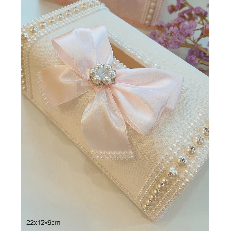 Samt Aufbewahrungsbox – Retro-Design – Perlenbesatz