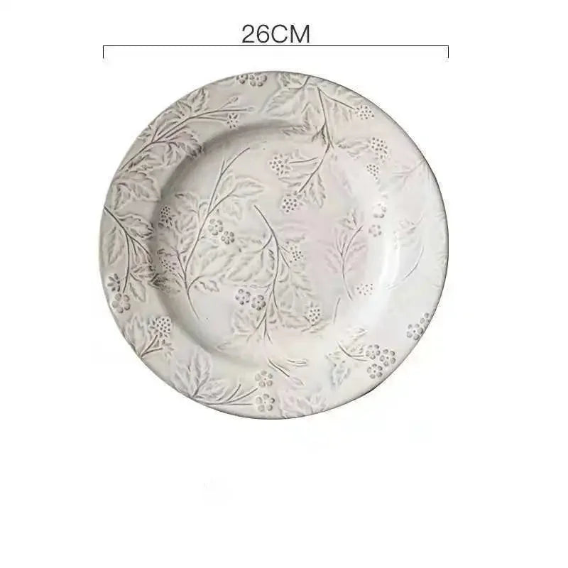 Keramik Westliche Küche Teller – Französisches Retro Relief – Versch. Grössen