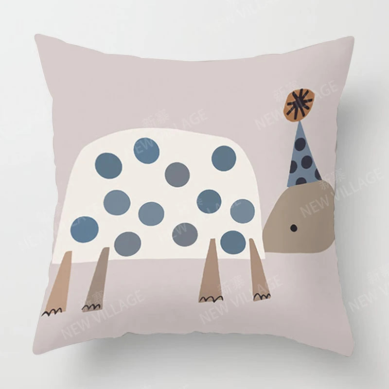 Handgefertigter boho Kissenbezug aus Plüsch, geometrisches Muster, 450x450 mm