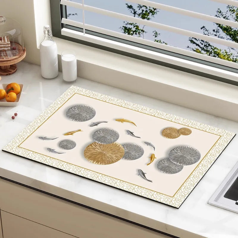 Diatom-Matte – Modernes Gummidesign – 40x60cm