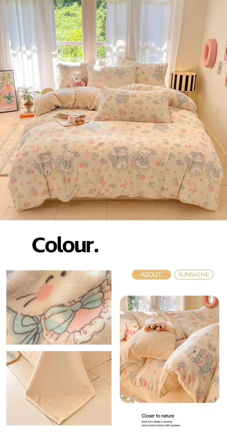 mehrfarbiger Polyester-Bettbezug im modernen Stil 200x230cm