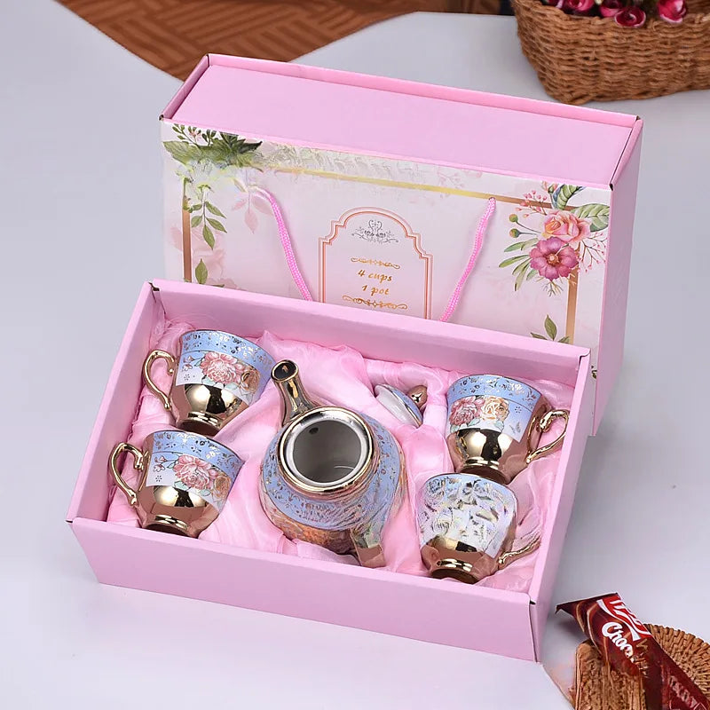 Teeset Europäischer Stil – Keramik Vergoldet – 5er Set