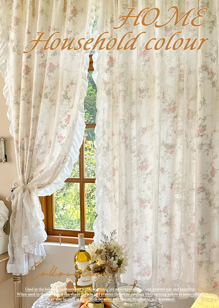 Küchengardinen – Baumwolle Leinen Blumen – Grössen Anpassbar