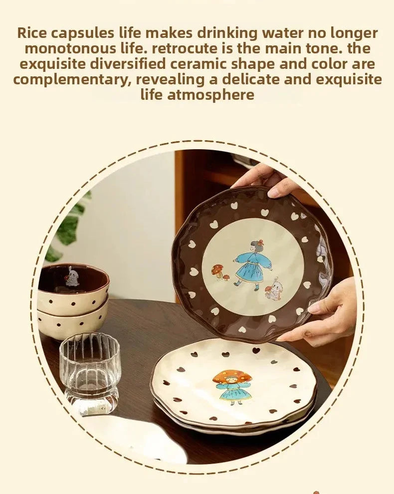 Mushroom Girl Keramikset – Vintage & Umweltfreundlich