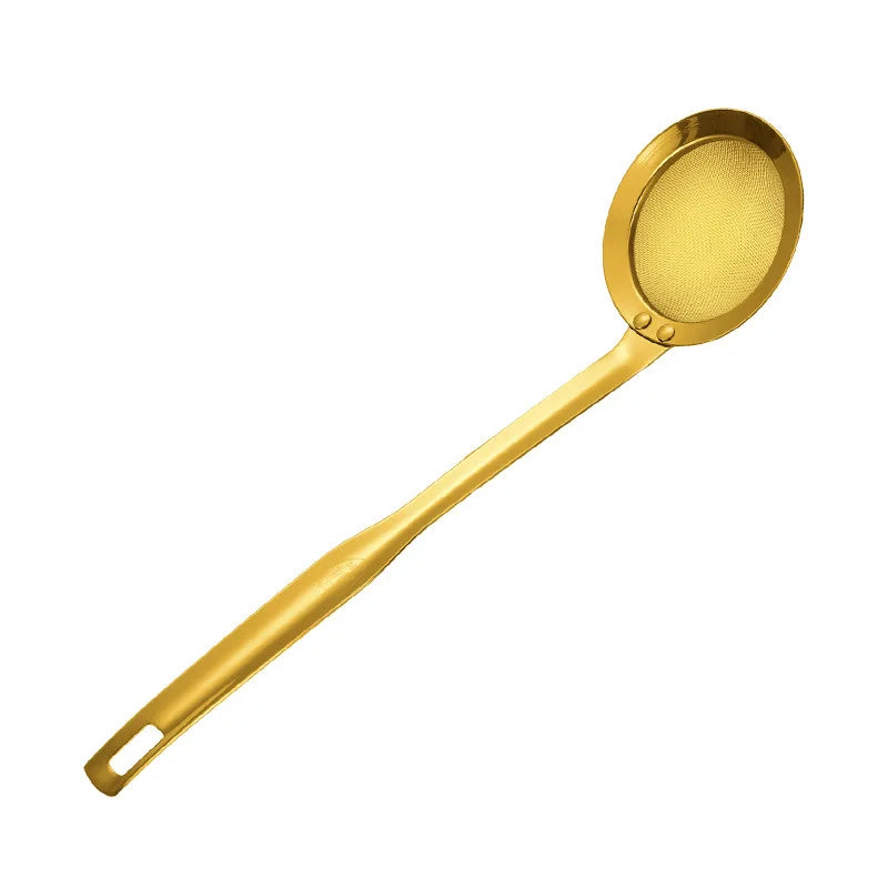 Edelstahl-Skimmer – Goldenes Netz-Design – 5 Grössen