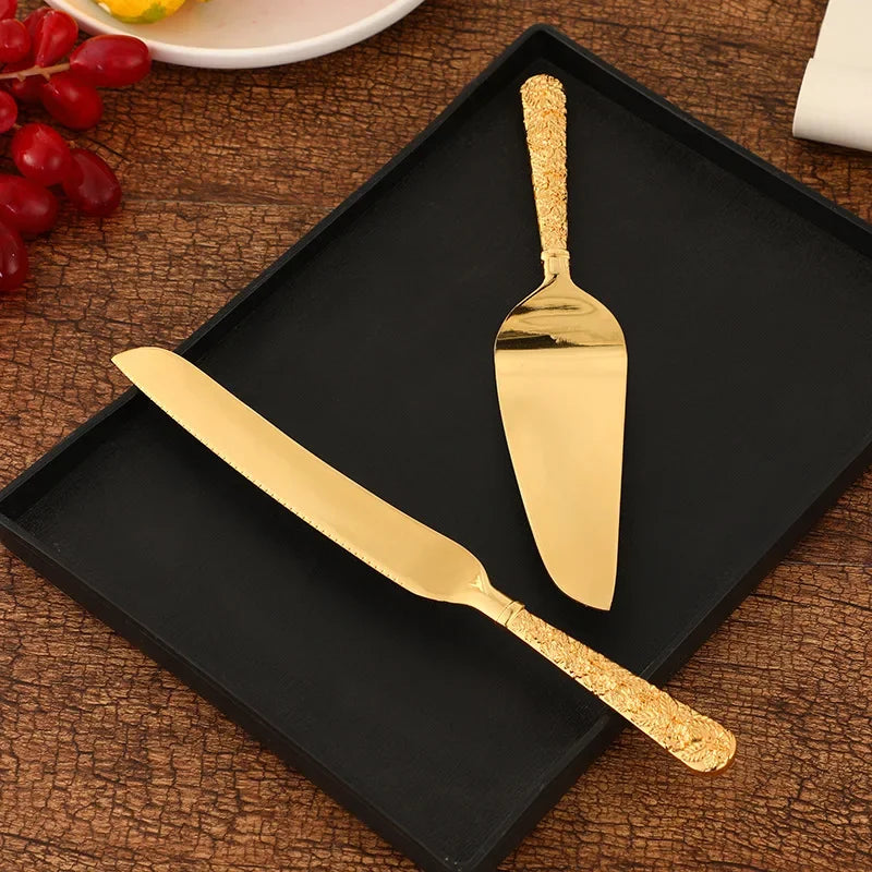 Goldenes Tortenmesser – Luxus Design – Umweltfreundlich
