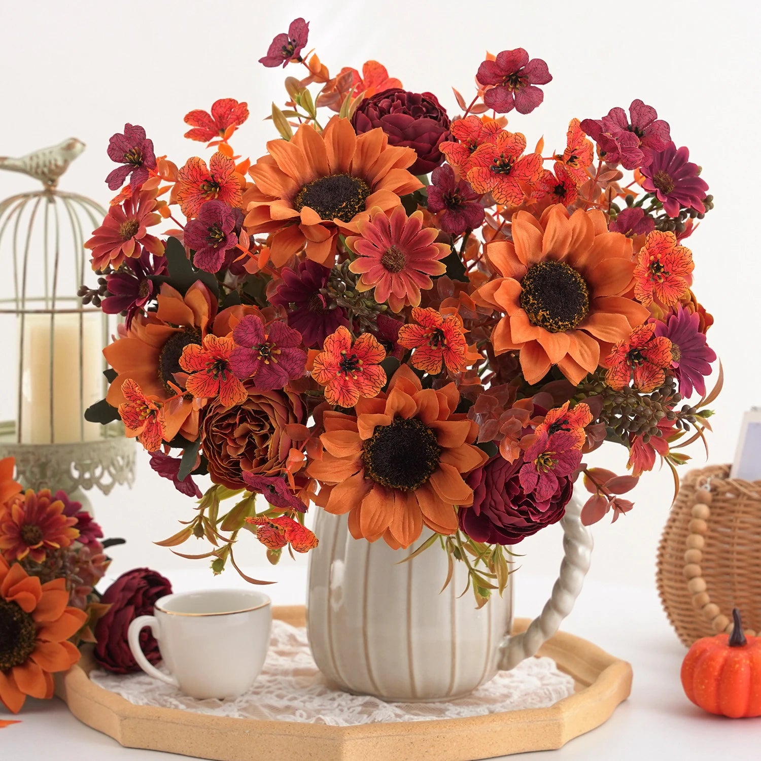 Kunst-Sonnenblumenstrauss – Polyesterdekor – Innenbereich