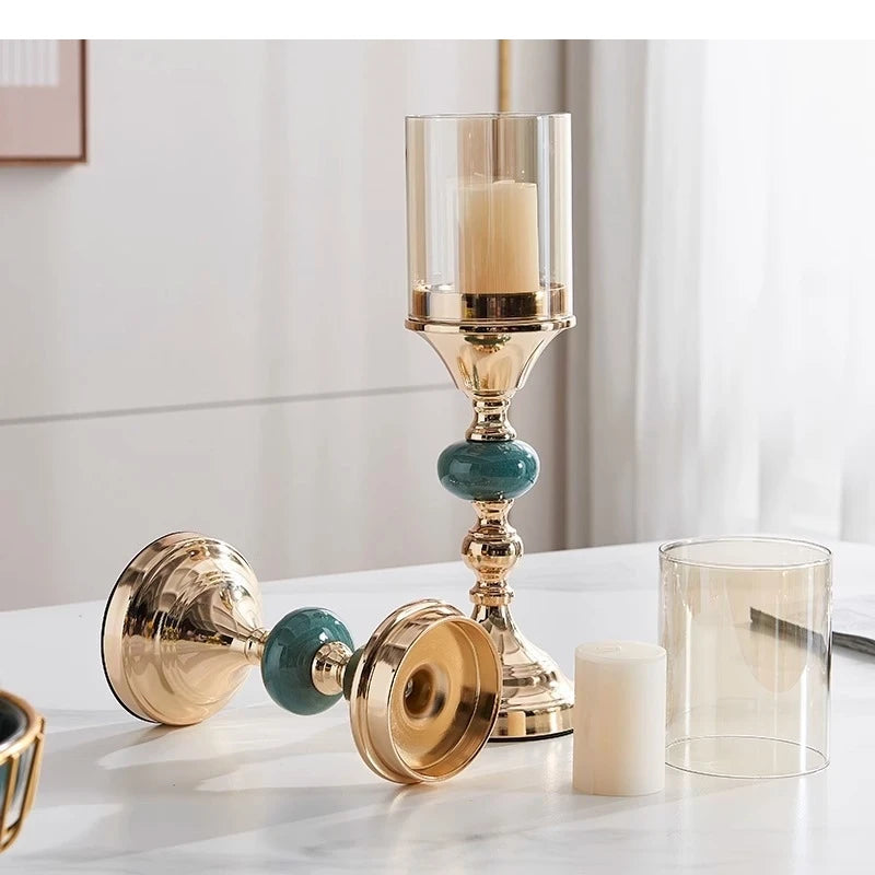 Kerzenhalter – Modernes Metall Glas – Wohn-Deko