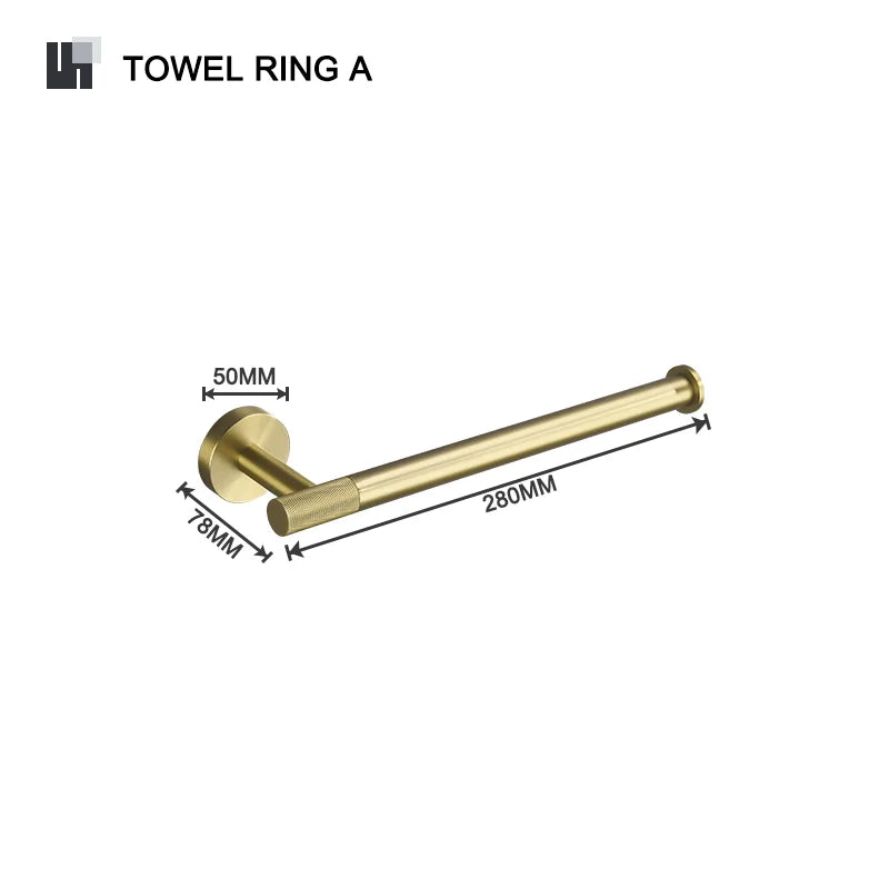 Badezimmer Hardware Set – Gebürstetes Gold – Wandmontage