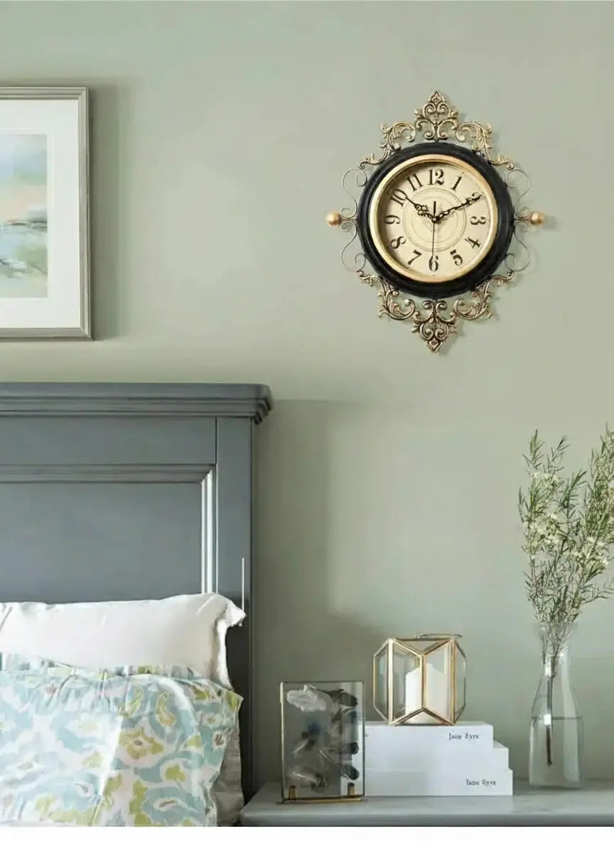 Wanduhr – Retro Metall Rund – Wohnzimmer Dekor